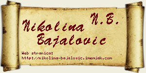 Nikolina Bajalović vizit kartica